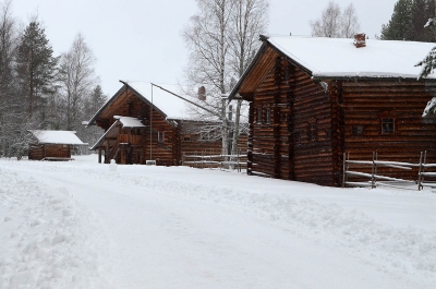 Зима в русской деревне